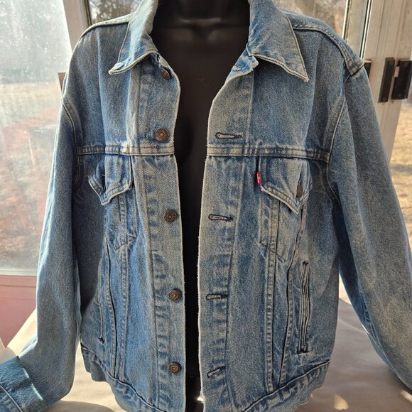 Vintage 80s Levi's Denim Trucker Jeans Jacket 50L - Picture 7 of 12
